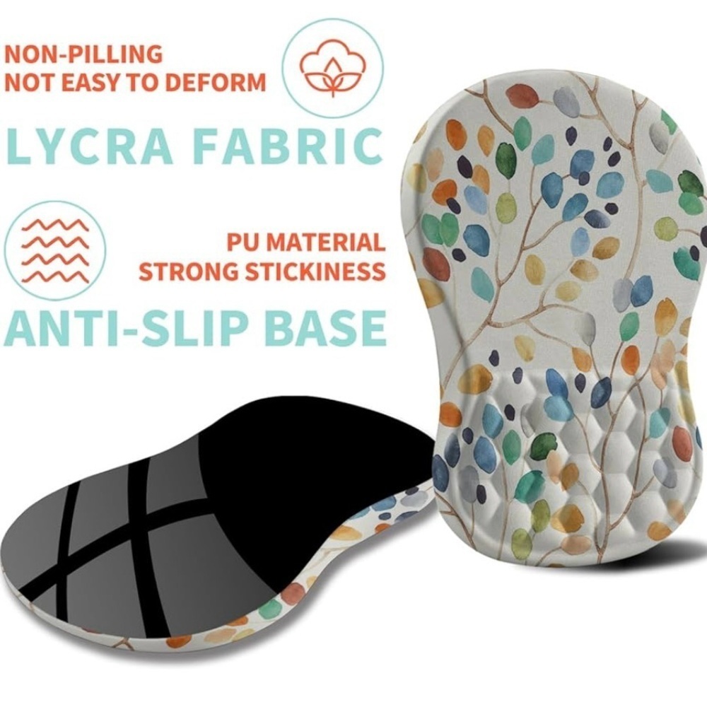 Ergonomic Mouse Pad Wrist Support with Gel Massage Bump Design, Colorful Forest - Picture 6 of 6